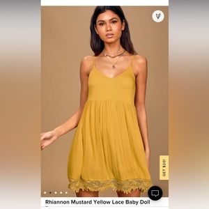 Mustard yellow lace baby doll dress XL